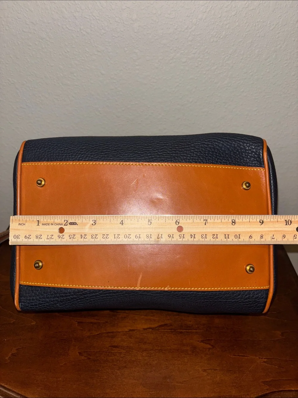 Dooney & Bourke Navy Pebbled Leather Satchel Crossbody